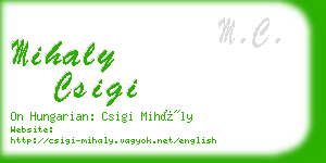 mihaly csigi business card